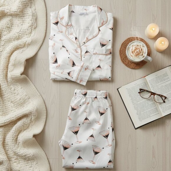 Sheshow Other - SHESHOW Espresso Martini Satin Pajama Set